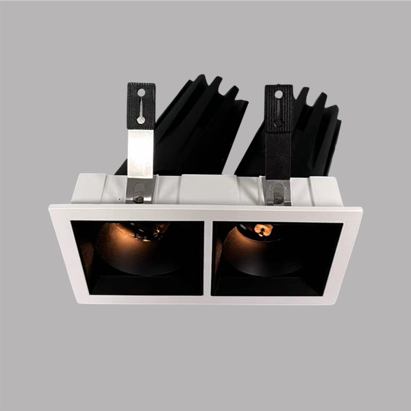 Double Adjustable Downlight , Modern Square Recessed Lighting , Recessed Spotlights Supplier | Sincerelux
